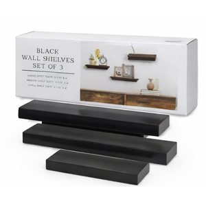 Black Wall Shelves Set Of 3