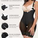 SHAPELLX Fajas Colombianas Tummy Control Shapewear for Women Postpartum Butt Lifter Full Body Shaper Compression Garment (Black, M)