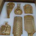 Amber Glass Bud Vases Set of 12, Gold Mini Flower Vase for Centerpieces, Small Vases in Bulk for Wedding Decorations, Vintage Vase for Table, Recepetion, Home Dcor