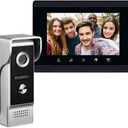 Video Intercom System, 7 Inches Monitor Wired Video Door Phone Doorbell Kits, Indoor Outdoor IR Camera Support Unlock, Monitoring, Dual-Way Intercom for Villa House Office Apartment