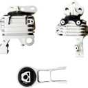 Set of 3 Hydraulic Engine & Transmission Mounts for Cherokee 2014-2019 / Chrysler 200 2015-2017 2.4L - Replaces A5844, A5752, 4877788AF - Fixes Vibration & Shaking