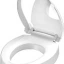 Aünsffer Raised 2.91'' Toilet Seat Elongated, Toilet Seat Riser for Elderly, Soft Close & Quick Release, Oblong 18.5inch Compatible Size, PP Material, 2 Years Support