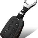 Compatible with Cadillac Key Fob Cover,Leather Car Key Fob Case with Keychain Fit for 2015-2019 Escalade CT5 CT6 XTS XT4 XT5 XT6 ATS SRX ESV Accessories