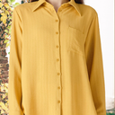 MANAIXUAN Womens Long Sleeve Button Down Shirt Blouse Loose Fit Casual V-Neck Tops S
