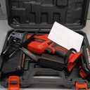 Cordless Reciprocating Saw, Electric Saw with Battery and Charger, 20V Battery Power Saws, 0-3500 SPM Variable Speed, Tool-Free Change, 4 PCS Blades for Wood PVC Metal Pipe Tree Cutting, 2 Batteries