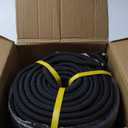Double Braided Arborist Rope - 1/2 Inch x 200 Feet Polyester High Strength Climbing Rope for Tree Work, Swing, Halyard, Sailing(Black)