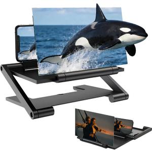 Mobile Phone Magnifier Screen,New 3D HD Mobile Phone Magnifier Projector Screen Portable Foldable Phones Screen Amplifier Screens Enlarger for Movies Videos,Supports All Smartphones