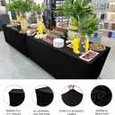 Nasitos Spandex Fitted Table Covers for 6 Foot Tables - 72 x 30 Inch - 4 Pack Black Stretch Rectangle Table Clothes, Wrinkle Resistant Tablecloths for Folding Table, Parties, Trade Show, Birthday