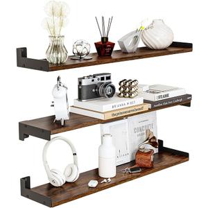 Floating Shelves for Wall, Shelves for Decor Storage,3Pcs 24'',Brown
Wall Mounted Wood Shelf for Bedroom, Living Room, Bathroom, Kitchen,Long Picture Ledge Shelves.