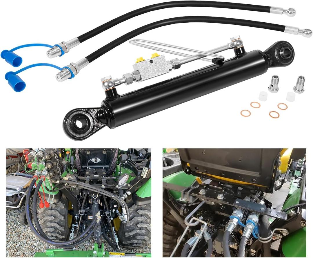 Universal Replacement for Hydraulic Top Link Cat. 1-1 with Locking Block 20 7/ 8” - 31 7/ 8” with 2 x Hose and a Dual Check Vavle, Fits for Tractors, Excavators
