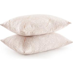 Dearfoams Bed Pillows,Set of 2 King Size,Down Alternative Copper-Infused Pillows with Soft Knit Cover,Supportive for Back, Side & Stomach Sleepers