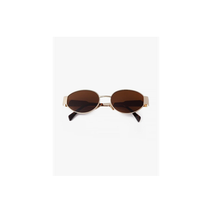 Livho 2025 Trendy Oval Sunglasses for Women Men Trendy Small Sun Glasses Classic Metal Frame Shades UV400 Protection
Color: Gold Brown