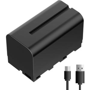 FEELWORLD 1 Pack NP-F750 4400mAh Battery Replacement of NP-F970 F960 F950 F770 F750 F570 F550, USB-C Fast Charging Rechargeable for LED Light, Camera Monitor, Wireless Transmission