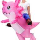 Stegosaurus Axolotl Costume Inflatable Costume for Adult Halloween Costumes Air Blow up Costumes Funny Ride on Axolotl Costume for Cosplay Party