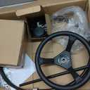 Outboard Steering Rotary System Boat Kit with 13.5 Inch Steering Wheel,3/4" Tapered Shaft,10 Feet Boat Cable for Marine Outboard