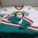 Mighty Ducks Jersey Movie Ice Hockey Jersey S-XXXL Charlie Conway #96 Adam Banks #99, 90S Hip Hop Clothing for Party (Large, 66#white)