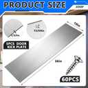 Therwen 5 Sets 10 x 36 Inches Silver Door Kick Plate for Exterior Doors, Satin Aluminum Kick Plates with Screws for Wood Metal Interior/Exterior Anti Scratch Door Protection