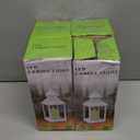 4 Pcs Lanterns Decorative 11.4 Inch Vintage Halloween Tall Lanterns Hanging with Flashing LED Pillar Candles Battery Operated Candles Waterproof for Ramadan Wedding Outdoor Decor