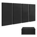 23.62" X 11.81" X 2" Fiberglass Wall Panel, 4 Pack Acoustic Panels, Acoustic Panels Sound Absorbing for Office, Studio, Home Theatre - Black