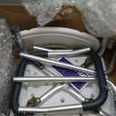 Drive Medical Shower Chair with Back & Padded Arms - Adjustable Height Bath Seat for Safety & Comfort - Lightweight Aluminum Construction- 350 Lb Capacity - White