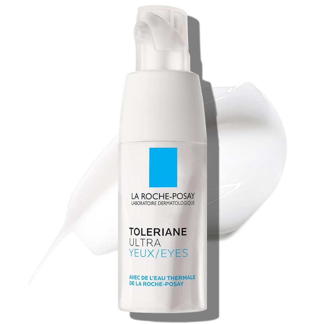 La RochePosay Toleriane Dermallergo Eye Cream Soothing Repair Moisturizer, Soothes and Comforts Sensitive Skin, Allergy Tested, Fragrance Free, Alcohol Free, Formerly Toleriane Ultra Eyes