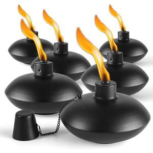 ZSZMFH 6 Pack Metal Table Top Torches,18 oz Citronella Torches for Outside， Refillable Citronella Flame Light Torch with Wicks and Covers, Landscape Lanterns Torches for Party, Garden Decor，DIY .