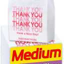 Medium Size 100 Count Plastic Bags with Handles, T-Shirt Bags, Thank You bags, Shopping Bag, Grocery bag, |for Store, Carry, Pack, Retail|, White, 1/8 Barrel, 10"x5"x18"