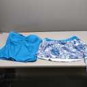 Yonique Womens Underwire Tankini Swimsuits with Skirt Two Piece Bathing Suits Vintage Swimwear (Large, Blue Leaves)