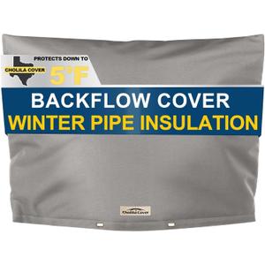 Backflow Preventer Cover Insulated (5F) - 36" W x 24" H Backflow Cover for Winter Pipe Freeze Protection - Sprinkler Covers for Outside, Double Wall Insulation Cover Grey (Gray)