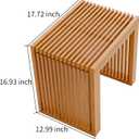 APRTAT Small Bamboo Dining Bench, 17inch Farmhouse Decor Indoor Kitchen Table Bench, Entryway Shoe Rack Bench, Outdoor Bench, Solid Bamboo Benches for Living Room, Hallway, Bedroom, Bathroom