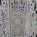 Casaphoria 68.9" Folding Room Divider, 3 Panels Carved Openwork Decorative Screen, No Assembly Freestanding Partition for Living Room Bedroom Home Office, Light-Filtering Space Divider (White)