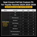 Full Set Seat Covers for Toyota Tacoma 2024-2026 4th Gen (Double Cab Gas Only), Faux Nappa Leather Waterproof Pickup Truck Accessories, Front Rear Row Protector for SR SR5 TRD Series Limited, BlackRed