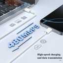 USB C to USB C Cable for iPhone 17 16 15, 60W Type-C Charger Fast Charging Cord for iPad Pro Max Plus Mini Air, 2-Pack Long Braided Phone Charge for MacBook Samsung Galaxy S25 S24 S23 White 6+10Ft