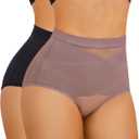 Nebility 2 Piece Tummy Control Shapewear Butt Lifting Underwear for Women Lower Belly Waist Trainer Seamless Faja Body Shaper (M)