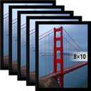 BESCRCL 8x10 Picture Frame Wall Hanging Photo Frame, Black, 5 Pack