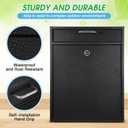 Yaocom Locking Mailbox with Key for Outdoor 18 x 15 x 7 Inches Large Wall Mount Mail Box with Lock Security Mail Drop Metal Collection Boxes Hanging Secure Postbox(Black)