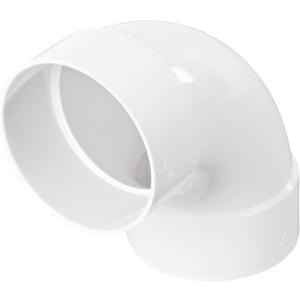 NDS PVC S&D 90 Long-Turn Elbow, 4-Inch, for Hub X Hub Solvent-Weld Connections, for use with 4-Inch Sewer and Drain Pipe, White (1 Count (Pack of 1))