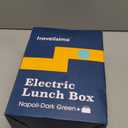 TRAVELISIMO Extra-Large Electric Lunch Box For Adults Holds up to 8 Cups - 100W Heated Lunch Box For Men 1.8L, Portable Food Warmer for Travel & Work, Loncheras Electricas Para Calentar Almuerzo (Dark Green)