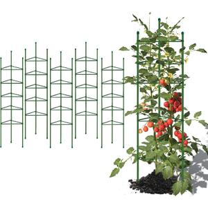 G-LEAF 6 Pack 6ft Tomato Cage for Garden Plant Support, Garden Stakes Tomato Cage, Tomato Cages Plant Stakes for Climbing Plants
