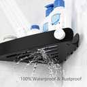 Sotfamily Plastic Shower Caddy Corner (for 90 Only), 2 Pack Adhesive Corner Shower Shelves for Bathroom Organizers and Storage, Black
