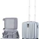 Hanke 14 Inch Underseat Carry On Luggage with Wheels Hard Shell Suitcases Carry On Bag Lightweight Small Mini Suitcase Travel Luggage for TravelGray