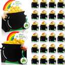 Dunzoom 24 Pcs St. Patrick's Day Treat Boxes Saint Patty's Popcorn Candy Boxes with Ribbon and Shamrock Tag Irish Elf Golden Coin Pot Treat Containers St. Patrick's Day Party Activity Gift Favor Decor