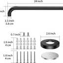 2 Pack 24 Inch Matte Black Shower Grab Bar - 1.5" Diameter, ZUEXT Stainless Steel Bathroom Grab Bar Handle, Bath Balance Bar,Safety Hand Rail Support, Handicap Injury Elderly Senior Assist Bath Handle