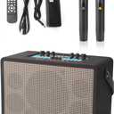 BENPAL Karaoke Machine with 2 Microphones and Bluetooth, Magic Singing Karaoke System with 6.5" Dual Woofers and 2" Dual Tweeters, Supports Bluetooth, Tf Card, USB, Aux Input, Suitable for Home Party