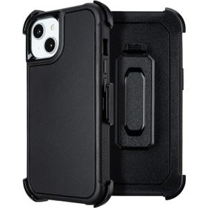 For Defender iPhone 13 Case with Belt Clip,for Holster 13 Phone Case with Kickstand,for Heavy Duty iPhone13 PhoneCase Rugged 2 Layers of Sturdy,Anti-Drop for iPhone 13 Cases Protective Black