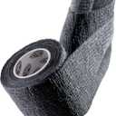 CURAD Performance Series Self-Adherent Athletic Wrap, Black, 3 inches x 5 yards, Compression Support for Sports Injuries, Joint Stability, and Muscle Recovery (1 Count (Pack of 1))
