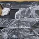 Helios&Hestia 4 Pcs Heavy Duty Water and Sand Fillable Patio Umbrella Base Stand, 357 lb Square Plastic Weight Set for Outdoor Cantilever Offset Umbrella, Black