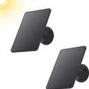 2 Pack Solar Panel Compatible with WYZE Battery Cam Pro, 5V Solar Panel for Security Camera Charger Micro USB & USB-C, 10ft Charging Extension Cable and Adjustable Wall Mount, Black