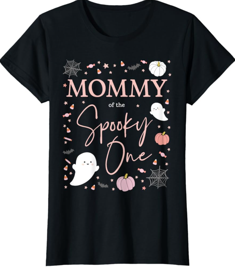 Mommy of the Spooky One Girl First Birthday Pink Halloween T-Shirt, L