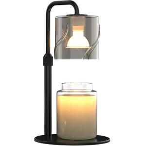 Candle Warmer Lamp with Timer Dimmer, with 2 Bulbs, Adjustable Height, Mother's Day Gifts, Birthday Gifts for Women, for Yankee Jars, for Room Home Decor (Black)